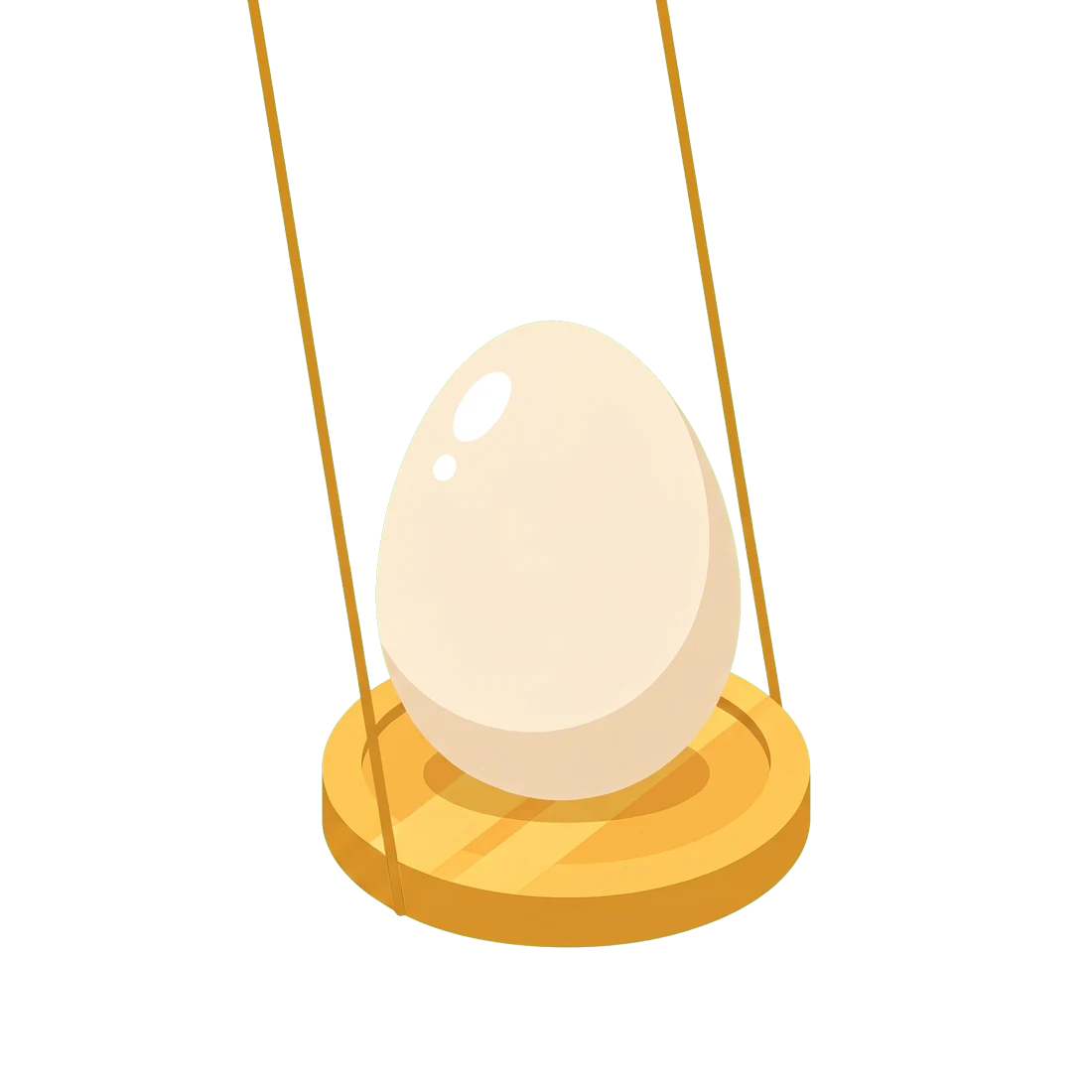 An egg on the coin swing